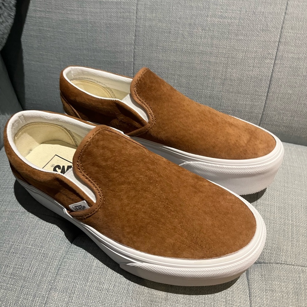 Vans Women’s Brown Slip-On, Platform Shoes
